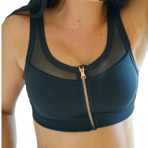 LULULEMON ATHLETICA Zip-Up Mesh Sports Bra Sz 6 - Picture 6 of 14